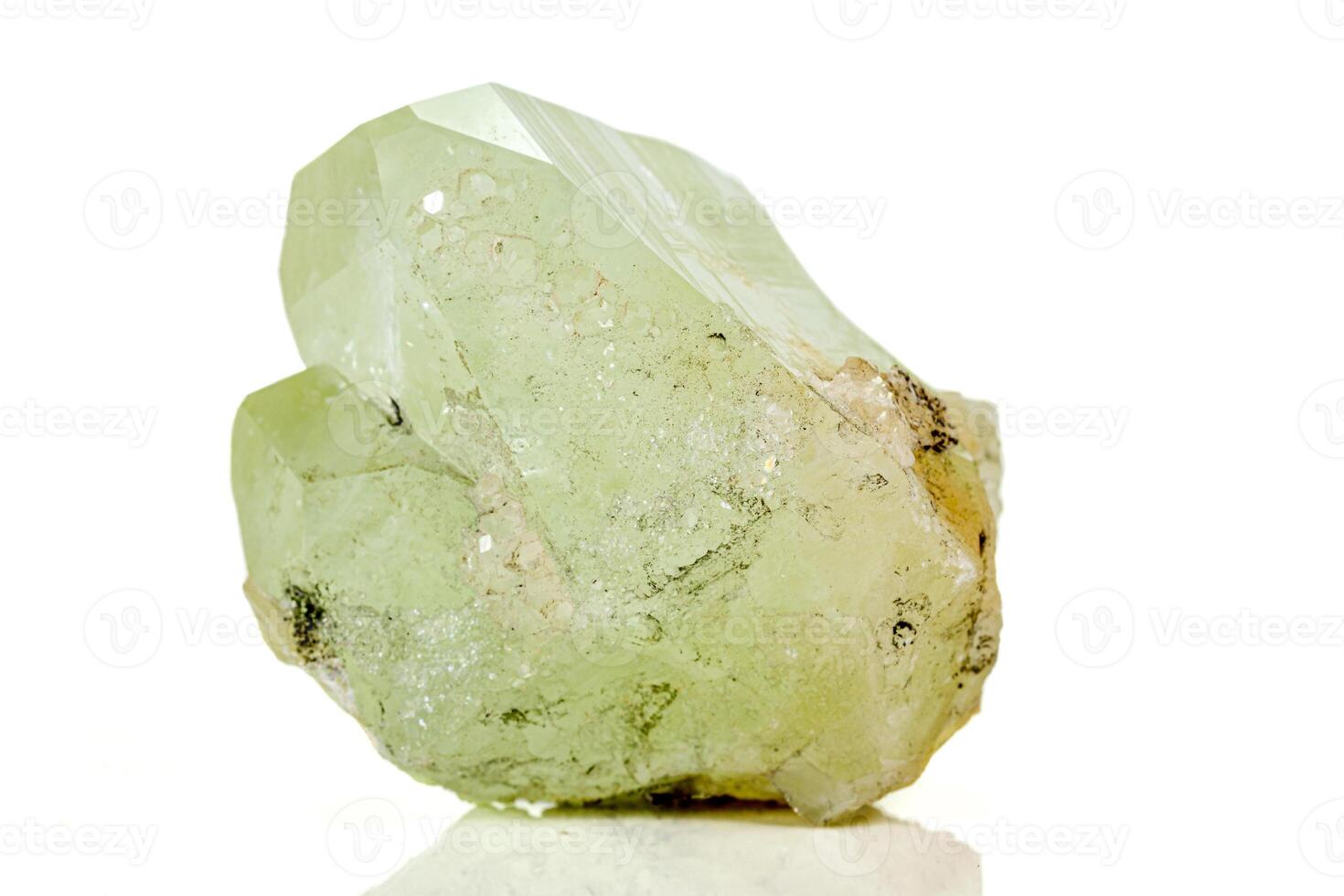 Macro stone mineral Datolite on a white background photo