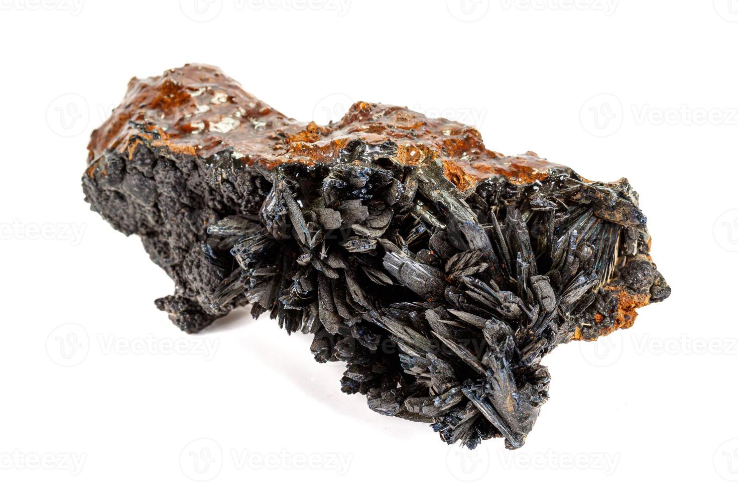 Macro stone Apatite mineral on white background photo