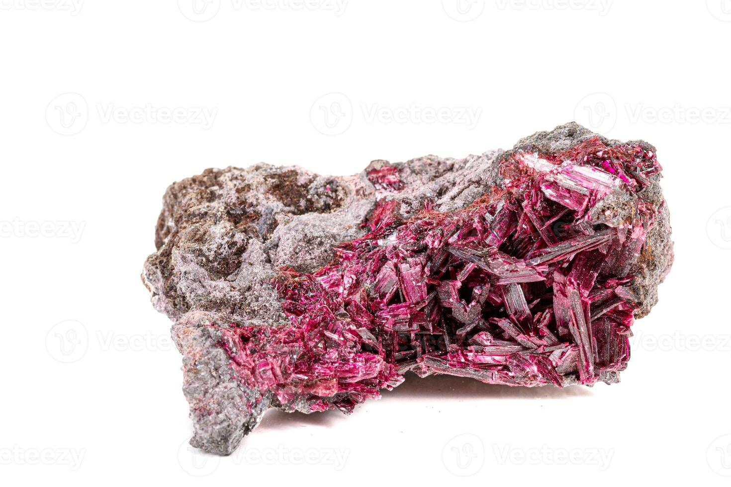 Macro stone mineral Wulfenite on a white background photo