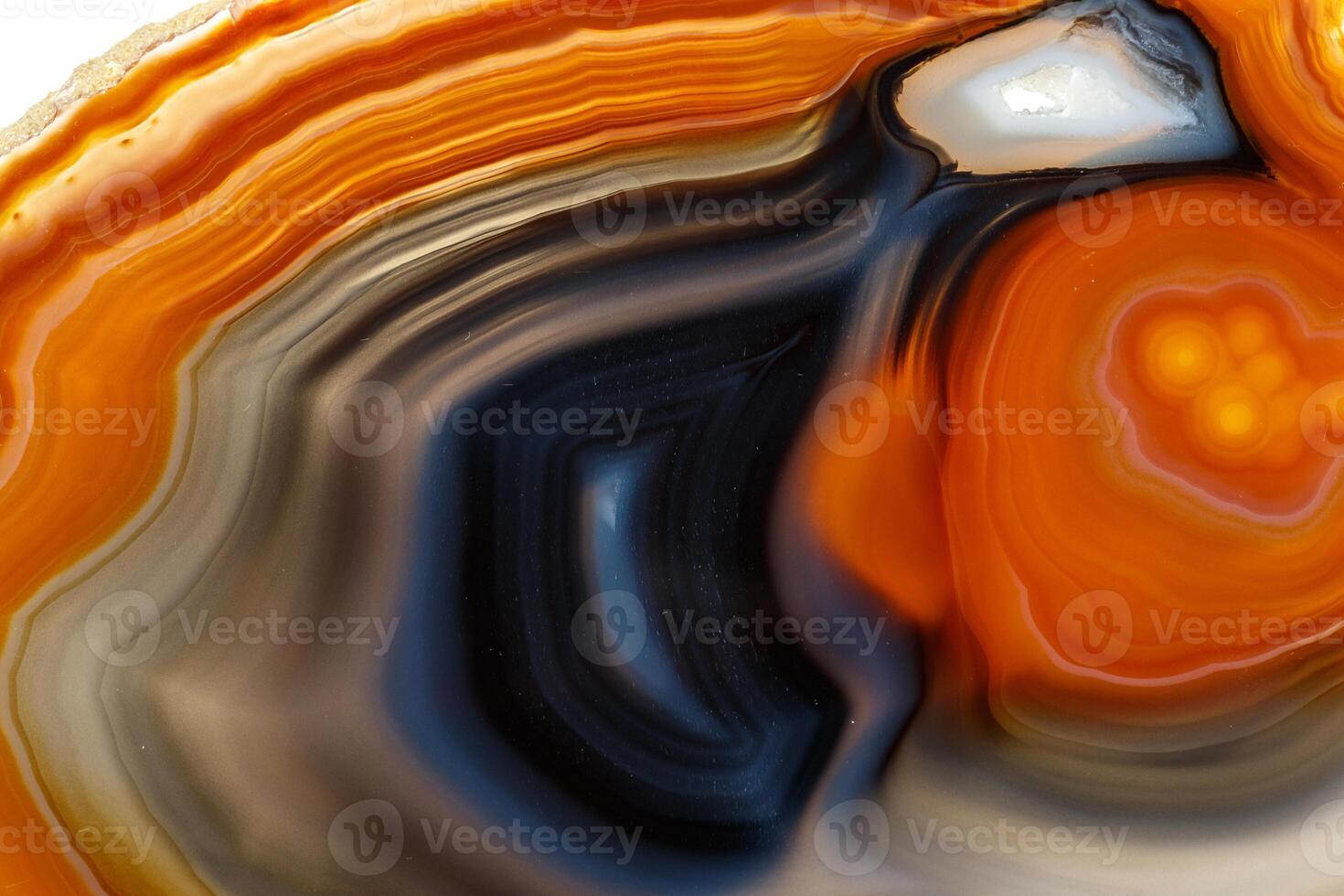 Macro stone Agate mineral on white background photo