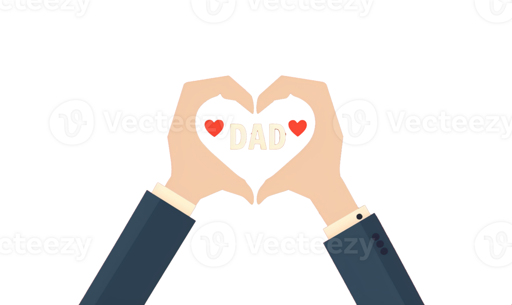 Two hands with the word DAD png
