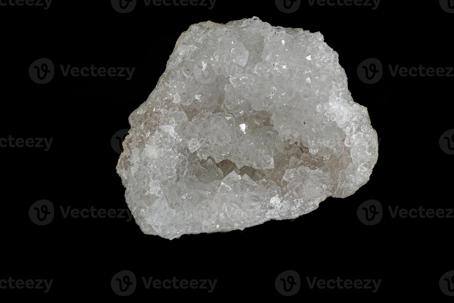 Macro mineral stone rhinestone, rock crystal on a black background photo