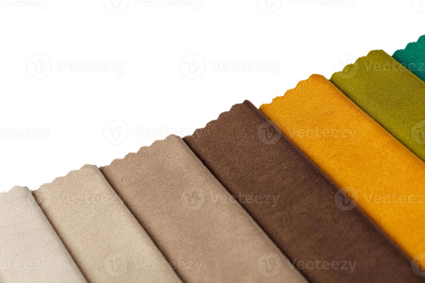 Different samples of velvet fabric photo