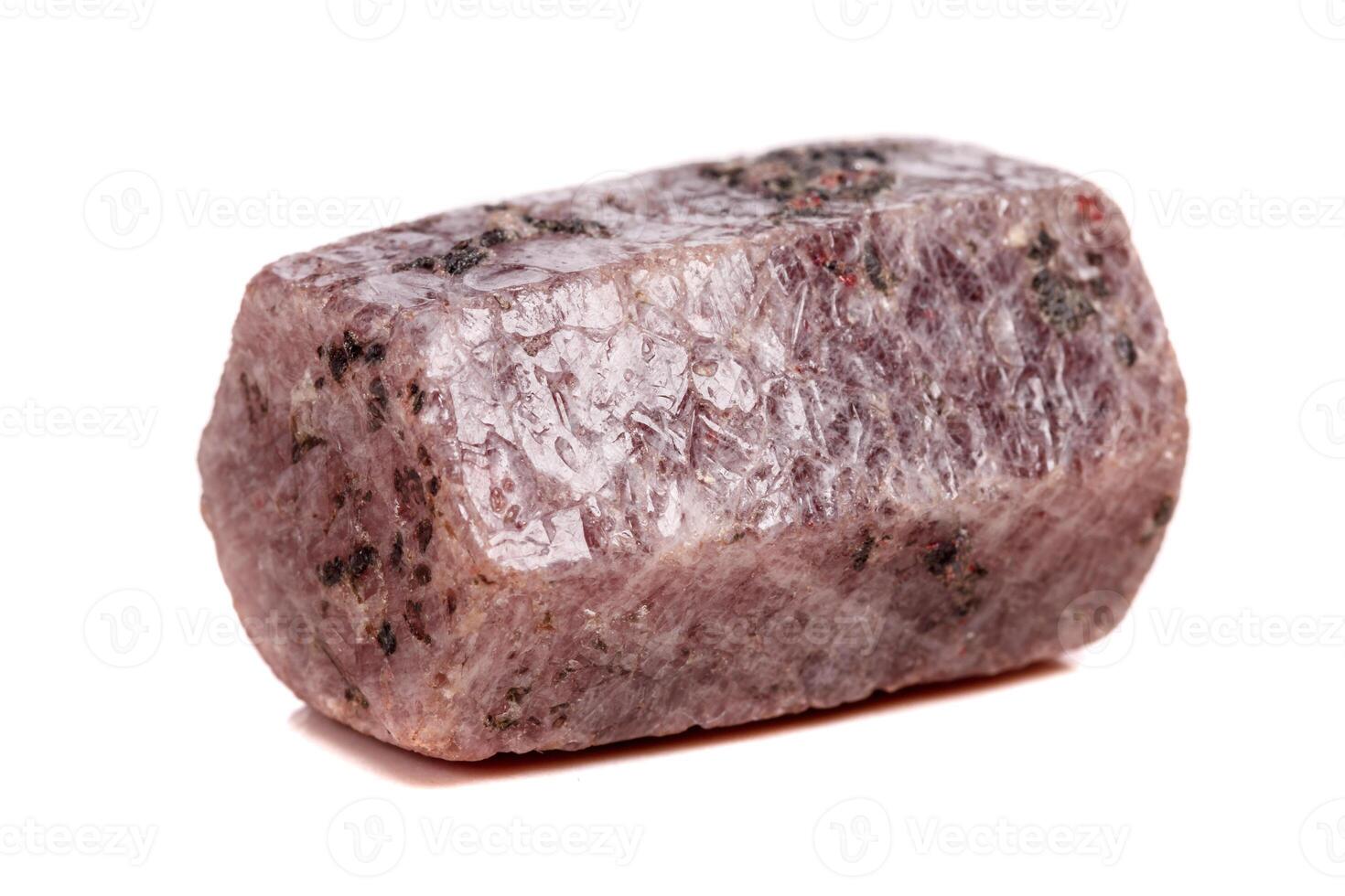 Macro mineral stone Ruby in the breed a white background photo