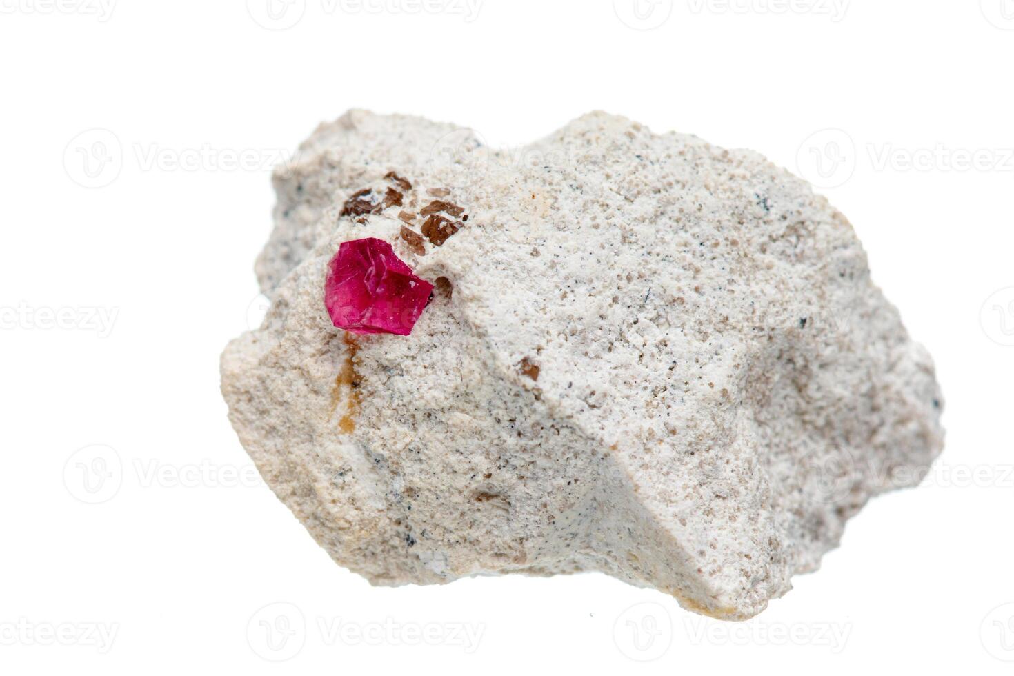 macro mineral stone tourmaline on a white background photo