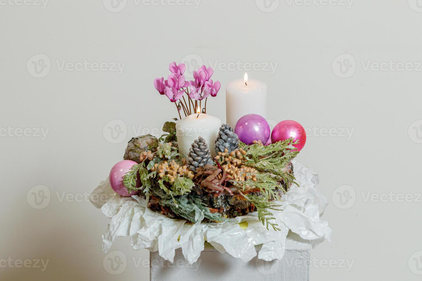 Navidad composición de Fresco flores foto