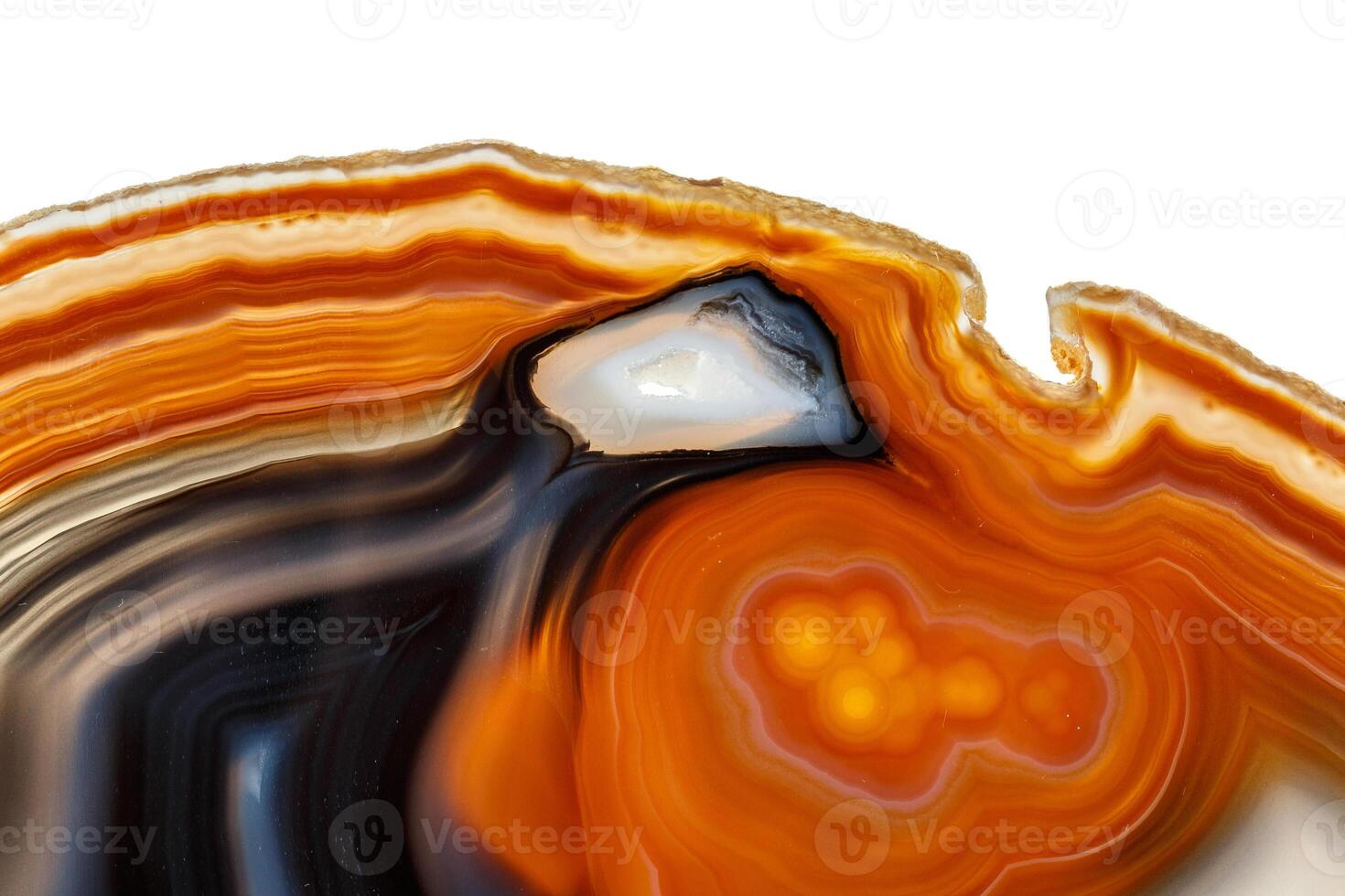 Macro stone Agate mineral on white background photo