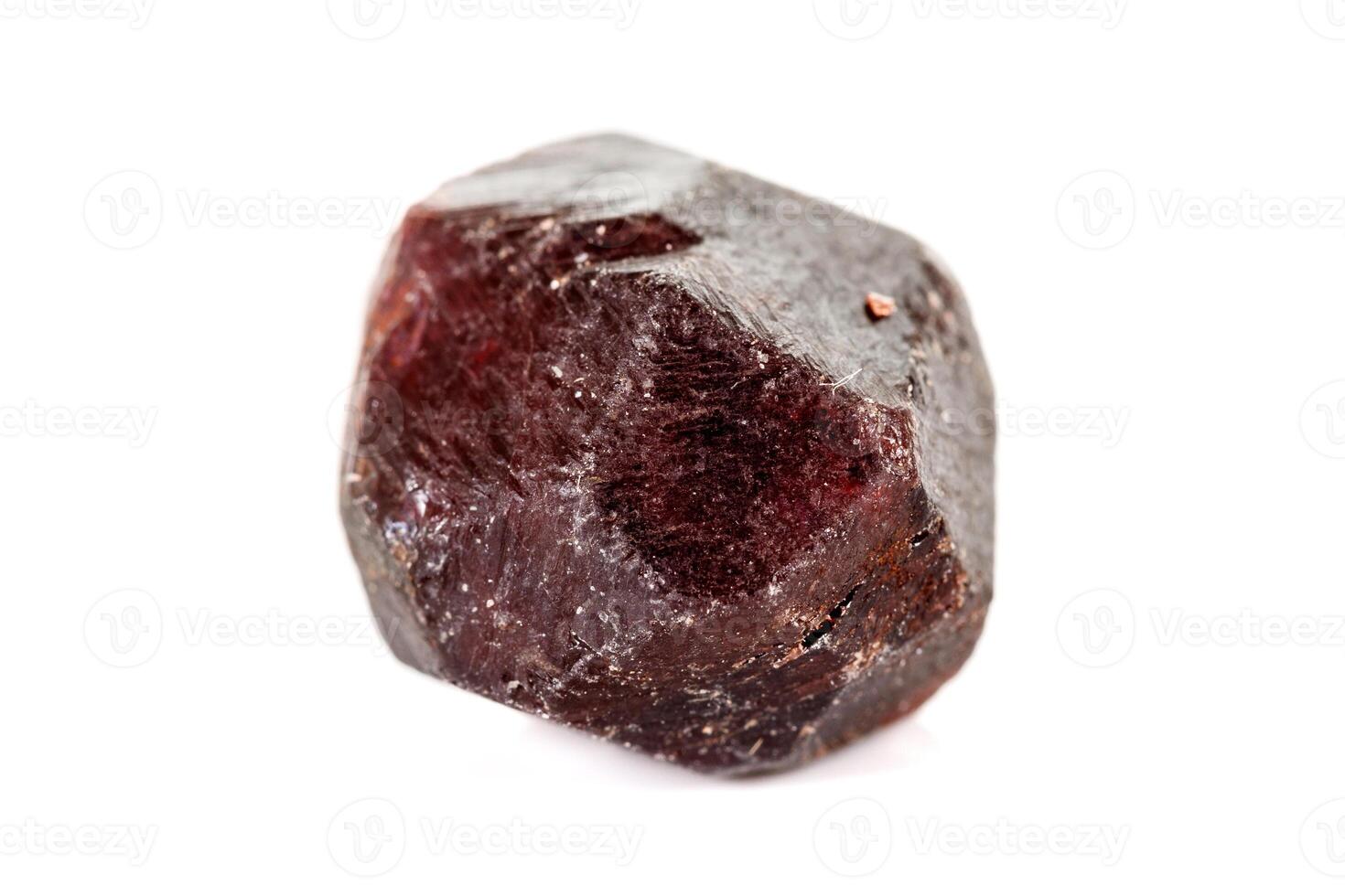 macro mineral stone Garnet, on a white background photo