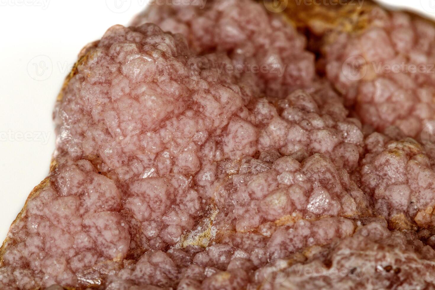 Macro stone cobalt calcite mineral on white background photo