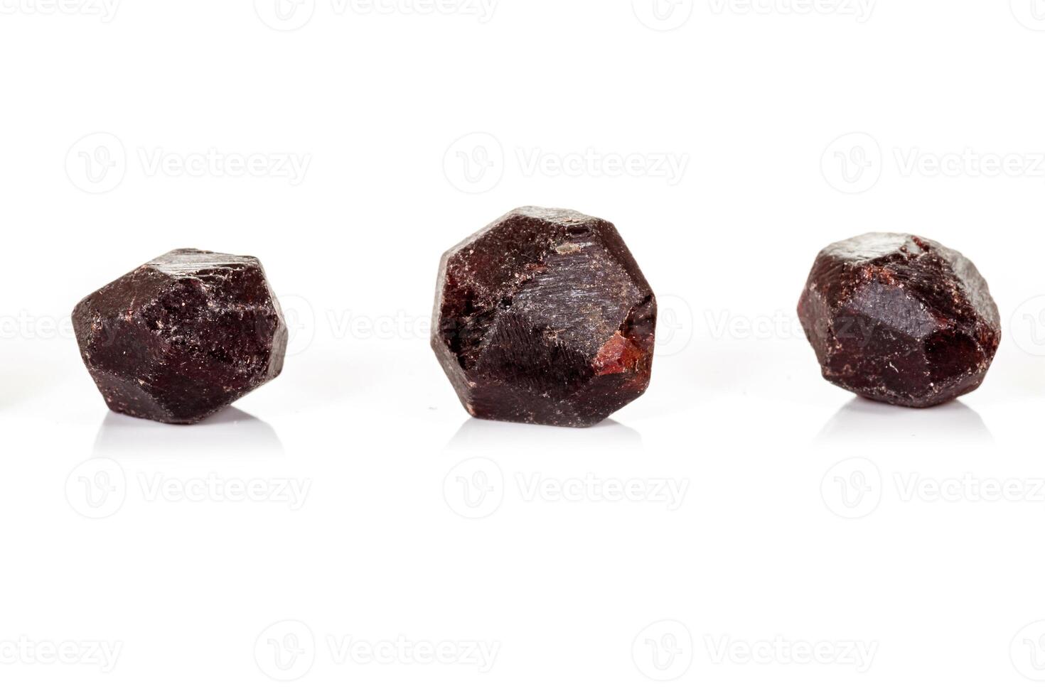 macro mineral stone Garnet, on a white background photo