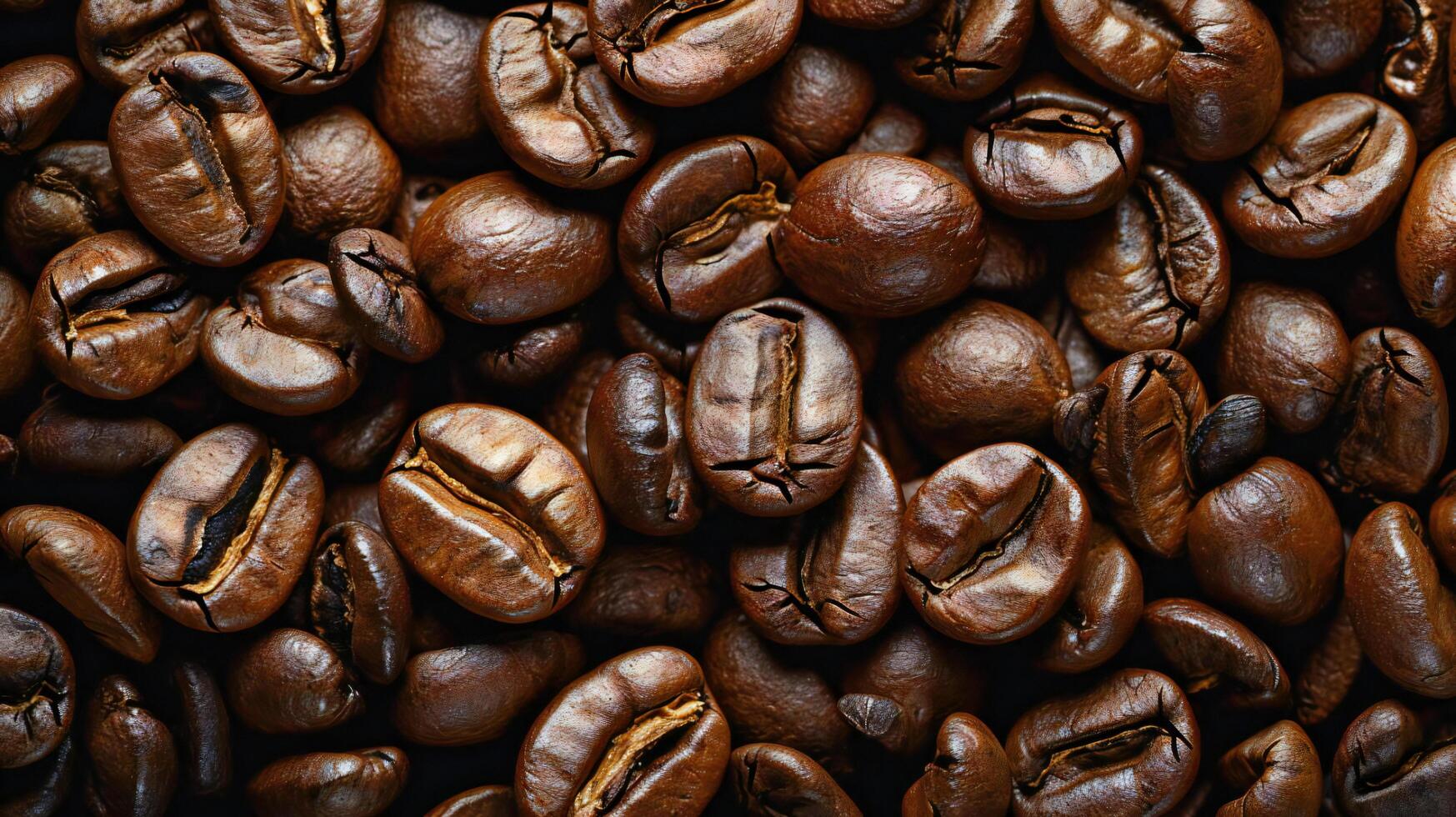 Coffee background with roasted beans. A top view image photo