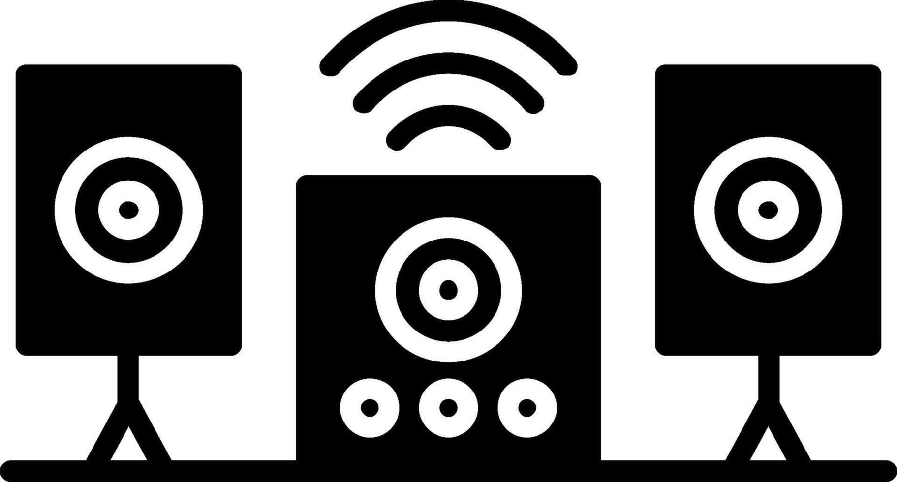 Audio System Glyph Icon Design vector