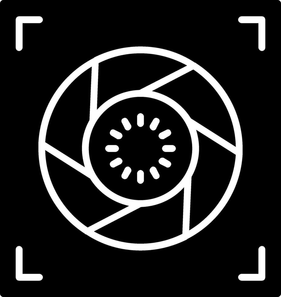 Aperture Glyph Icon Design vector