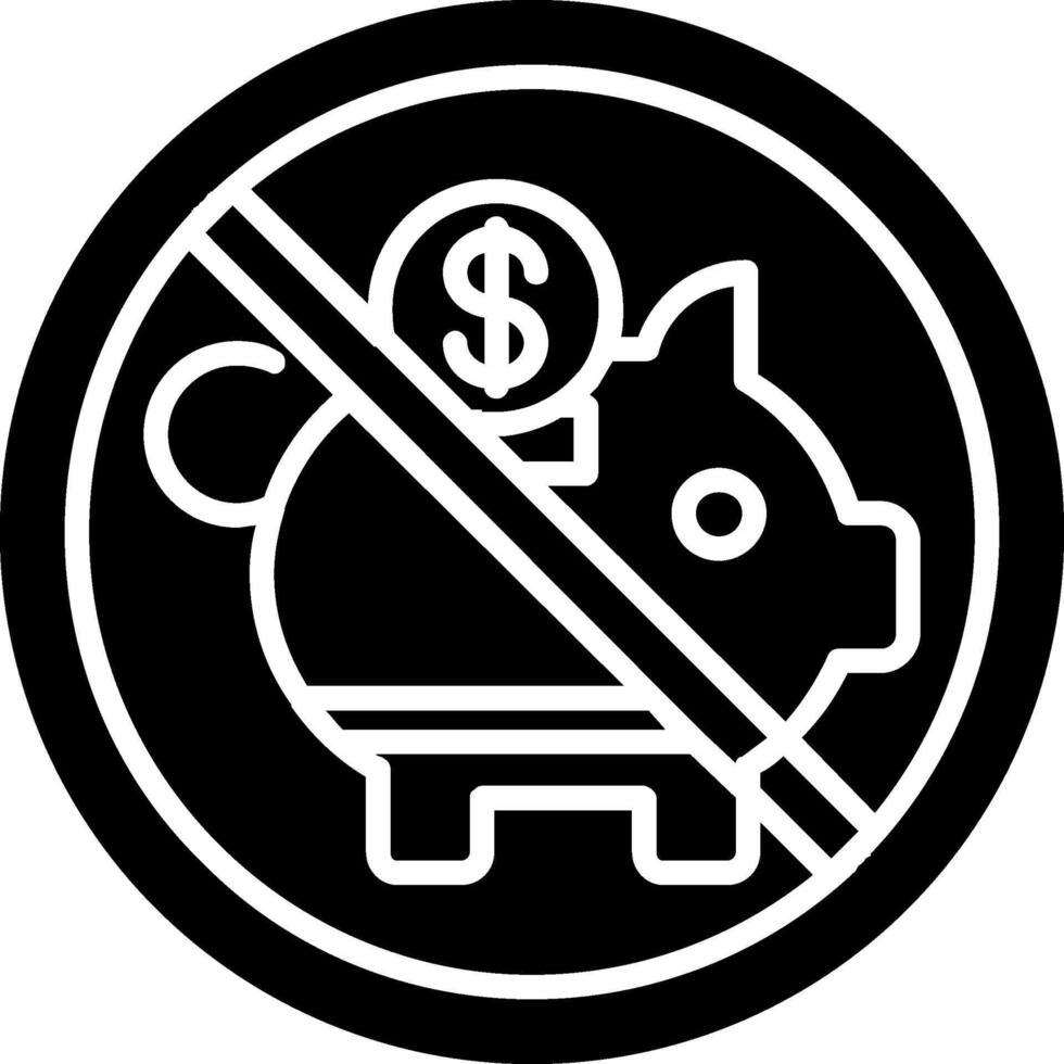 Prohibited Sign Glyph Icon Design vector