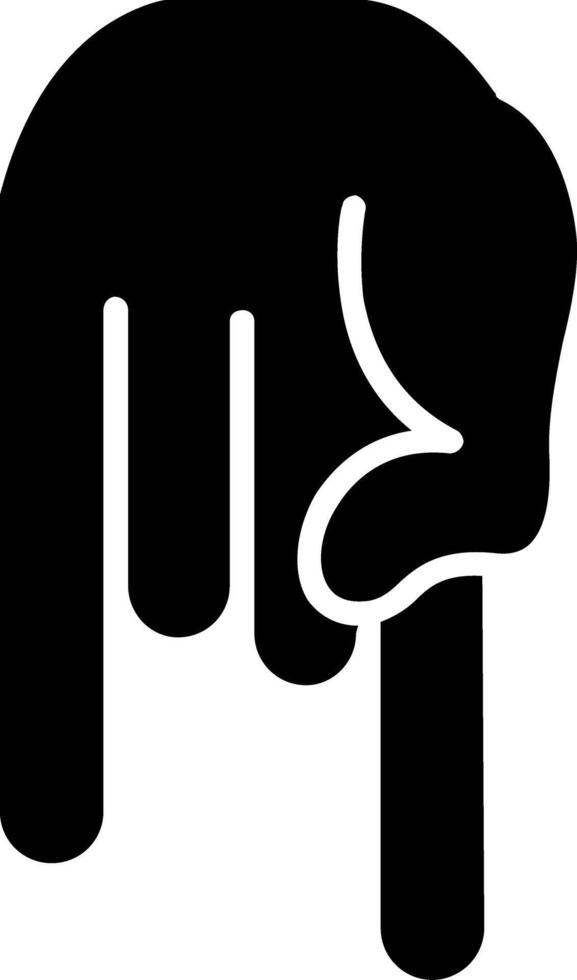 Pointing Down Glyph Icon Design vector