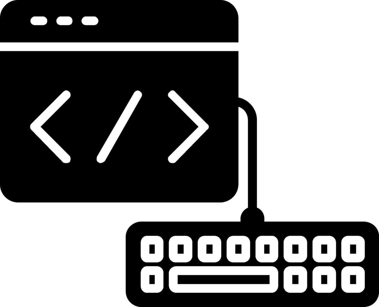 web desarrollo glifo icono diseño vector