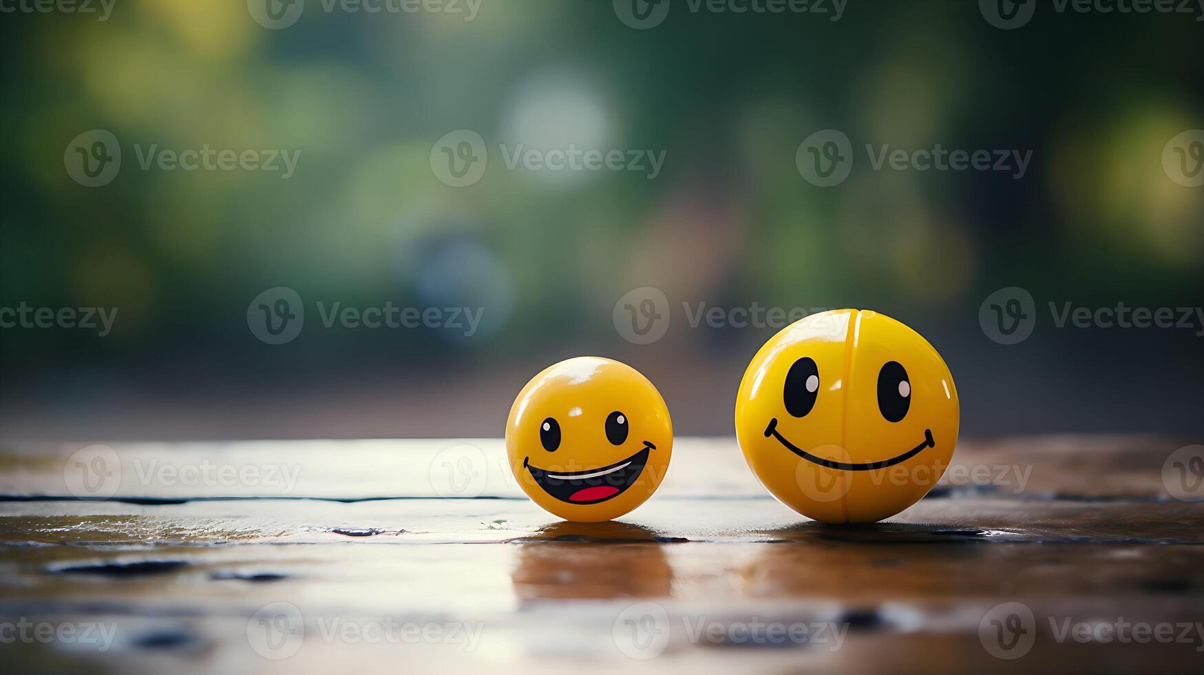 Emotional intelligence concept. Yellow balls happy emoji. Feedback rating, balance emotion control, mental health assessment. photo