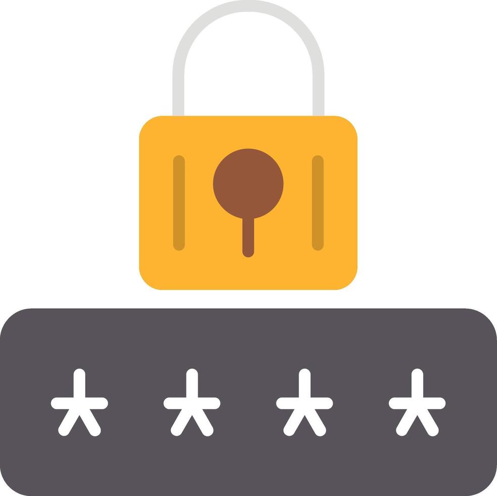 Password Flat Icon Design vector