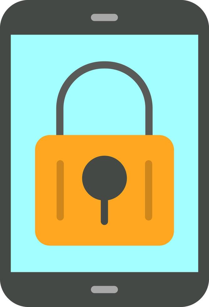 Mobile Security Flat Icon Design vector