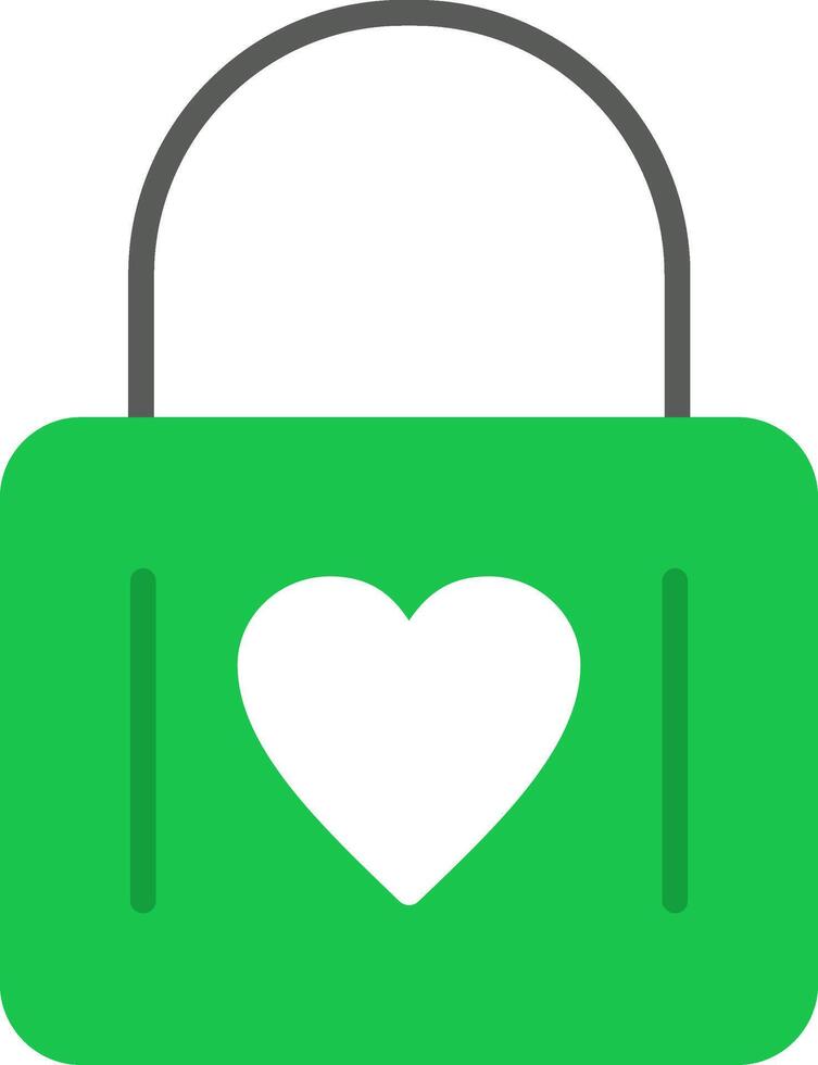 Heart Lock Flat Icon Design vector