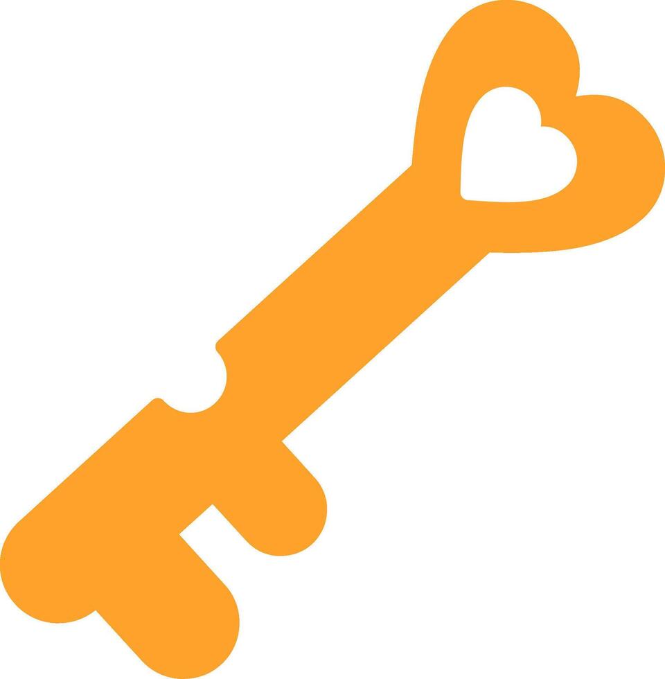 Love Key Flat Icon Design vector