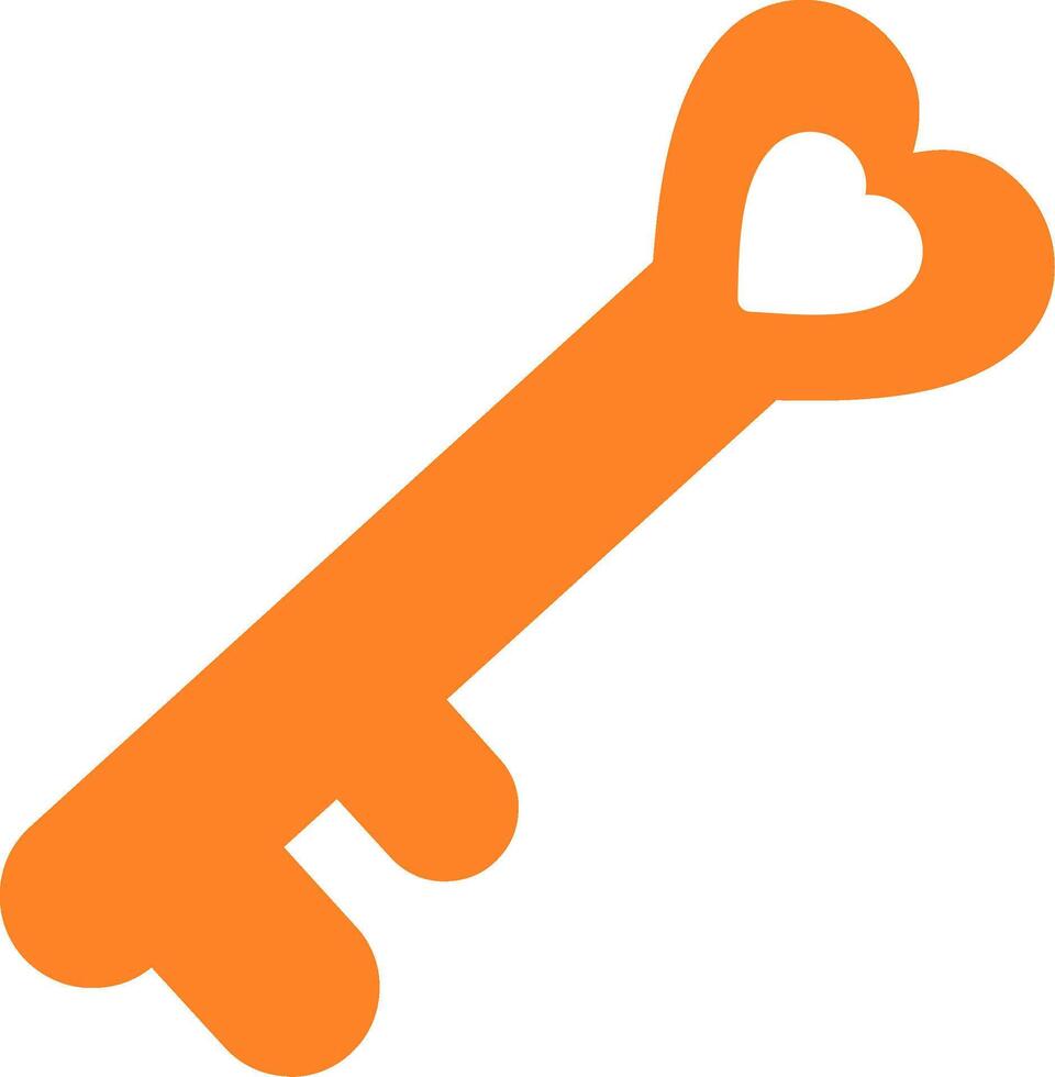 Old Key Flat Icon Design vector