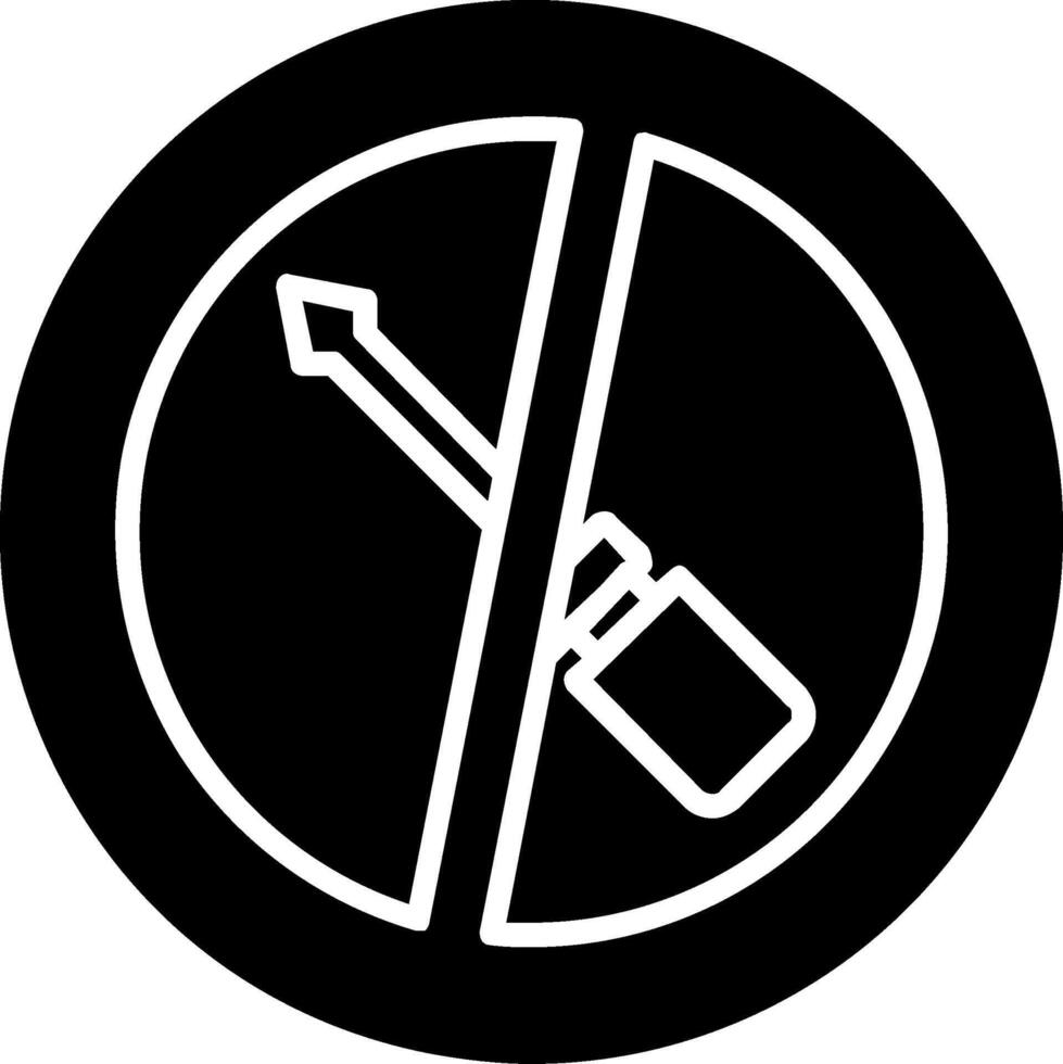 No Screwdriver Glyph Icon Design vector