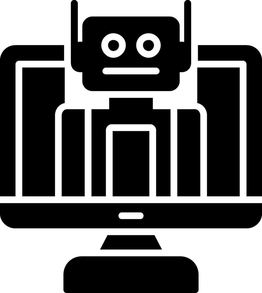 Bot Glyph Icon Design vector