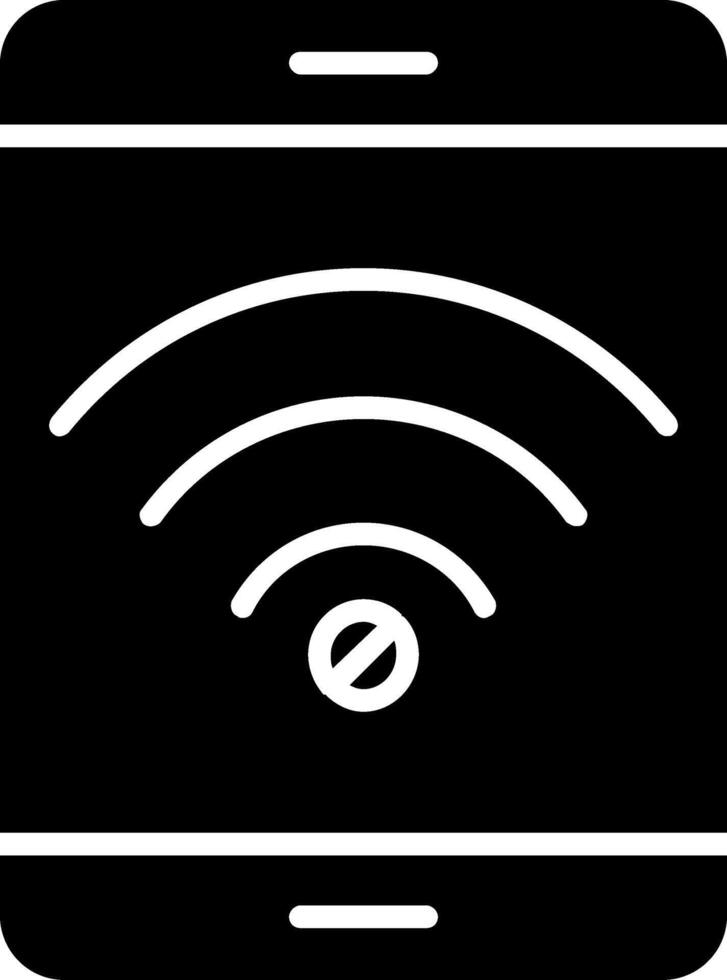 No Wifi glifo icono diseño vector