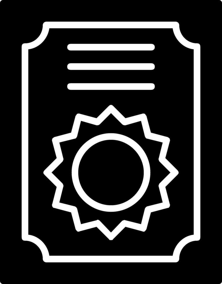 Certificate Glyph Icon Design vector