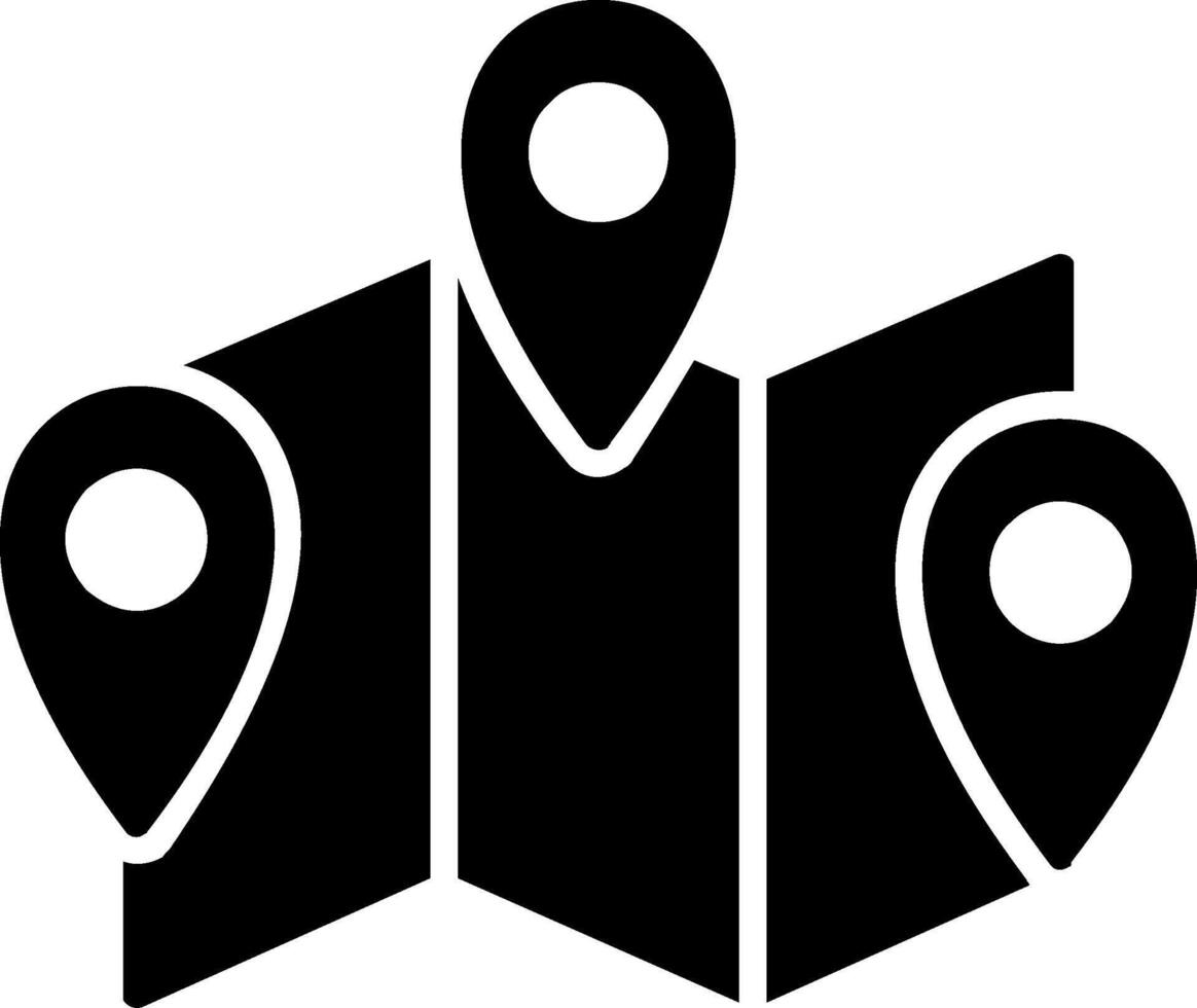 Map Glyph Icon Design vector