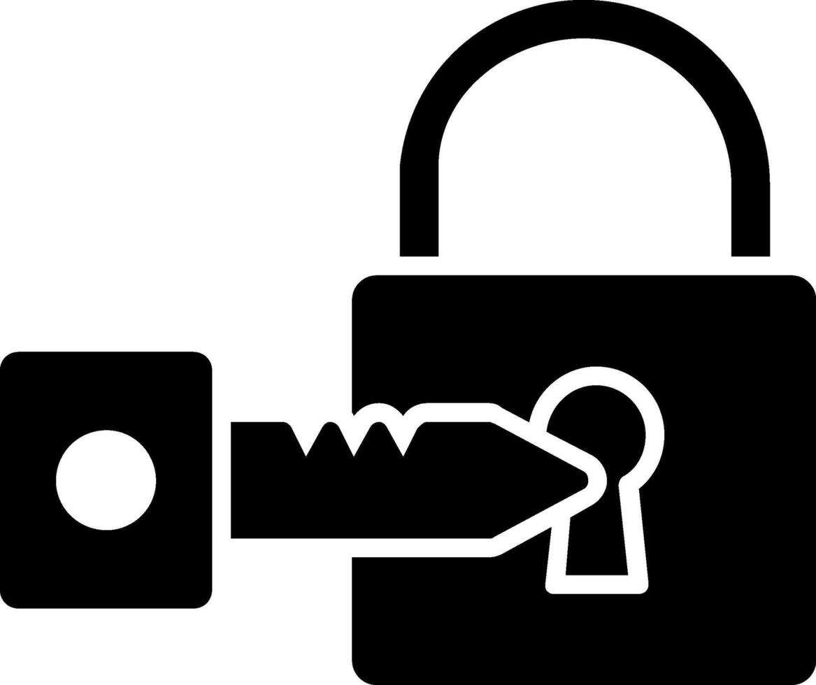 Padlock Glyph Icon Design vector