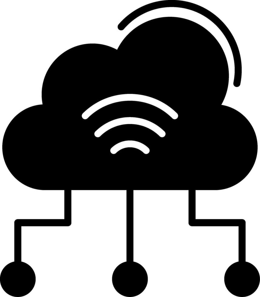 Cloud Computing Glyph Icon Design vector