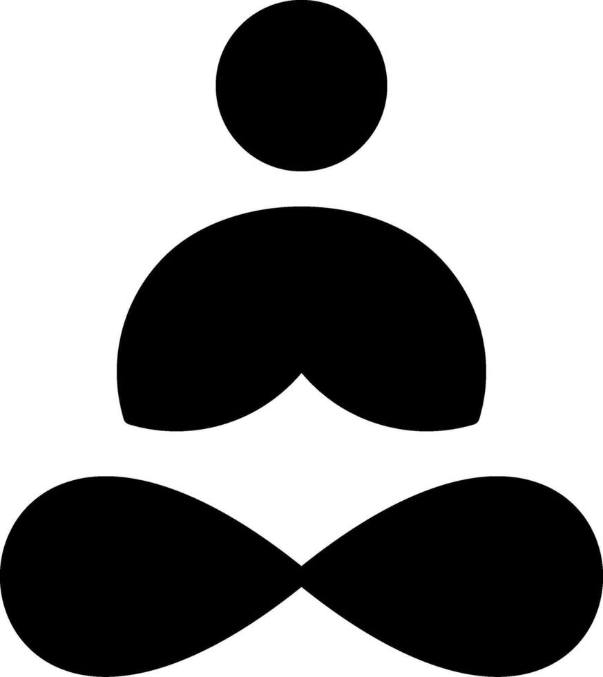 Yoga Glyph Icon Design vector