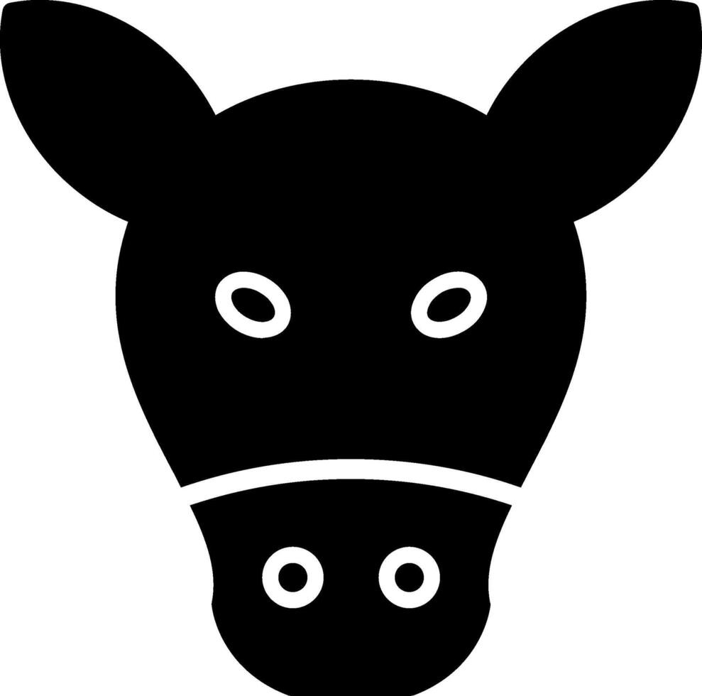 vaca glifo icono diseño vector