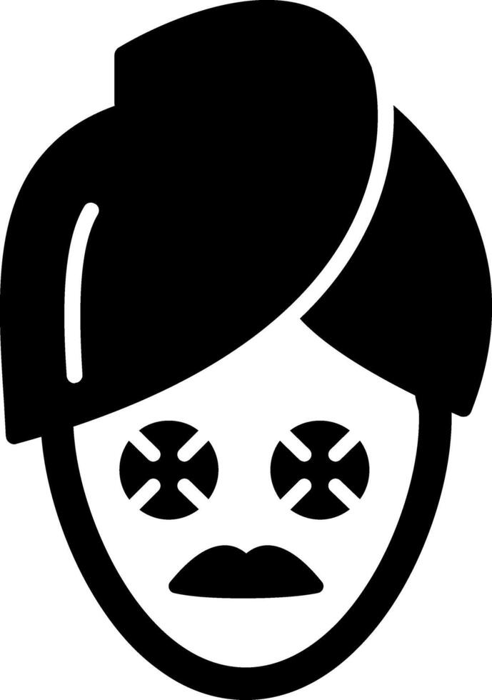 cara máscara glifo icono diseño vector
