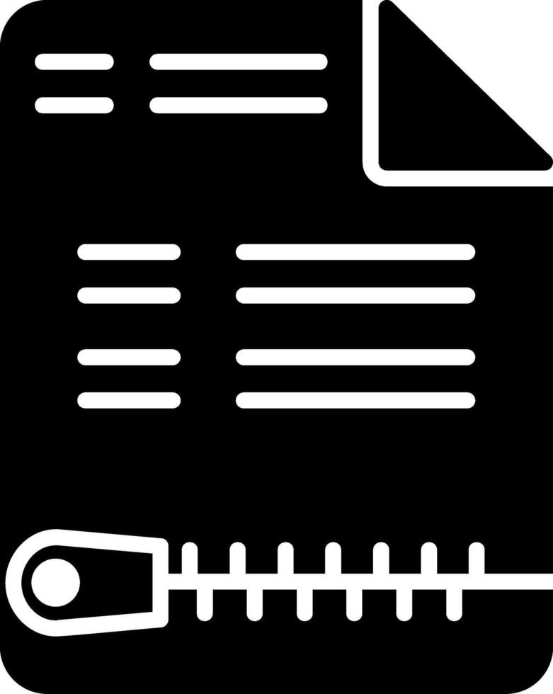Zip File Glyph Icon Design vector