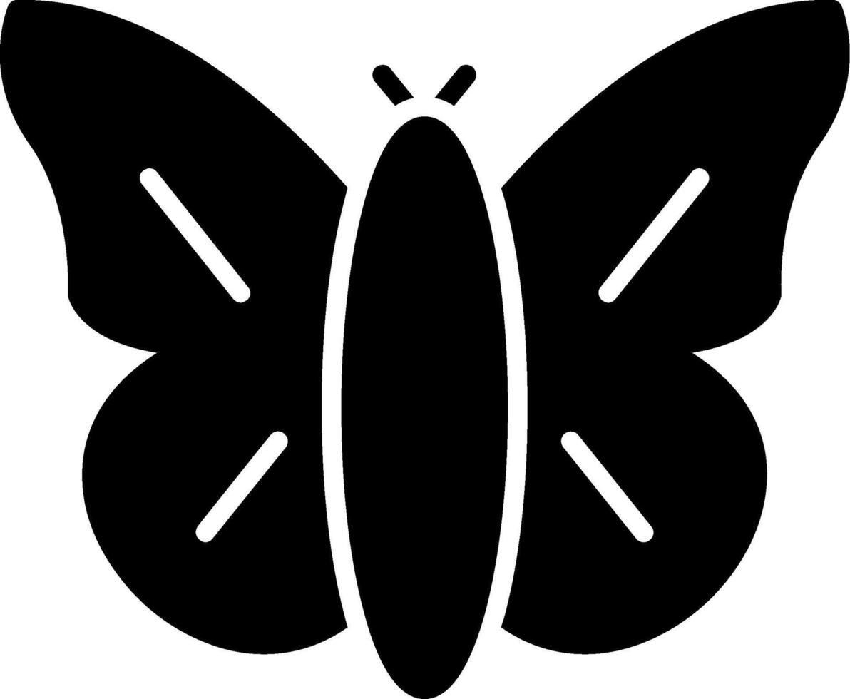 mariposa glifo icono diseño vector