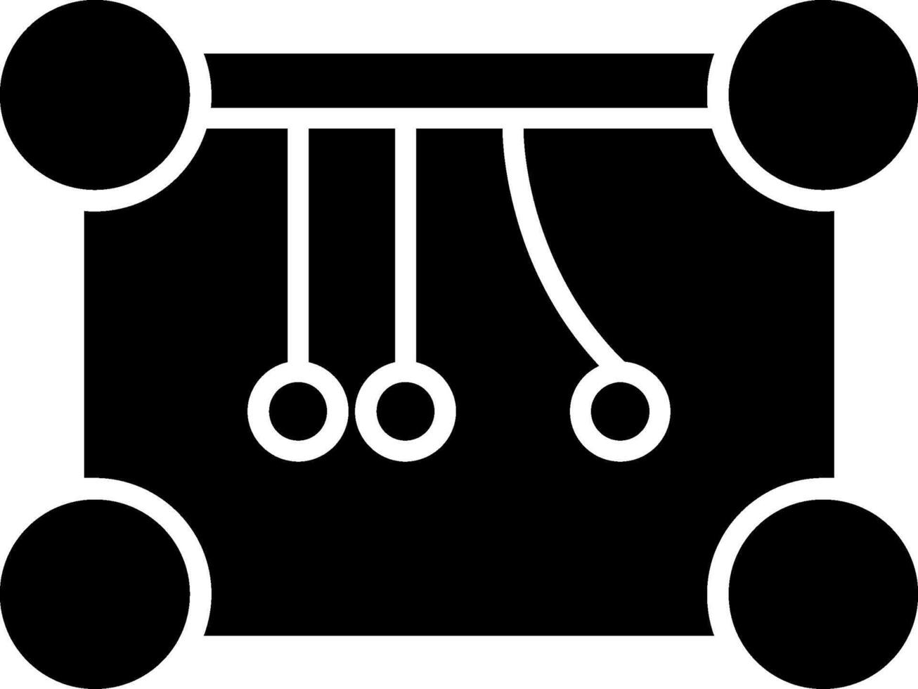 Newtons Cradle Glyph Icon Design vector