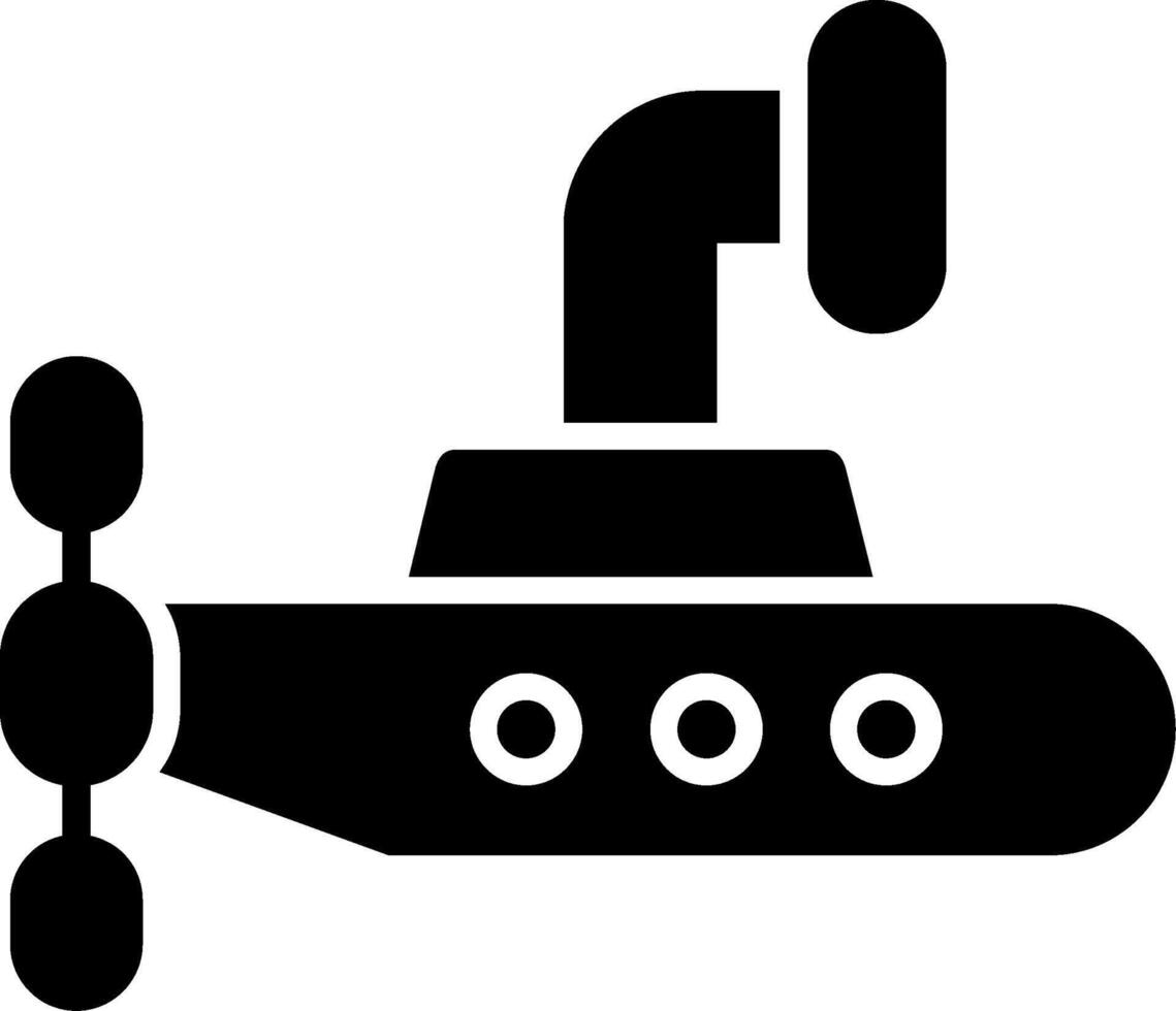 submarino glifo icono diseño vector