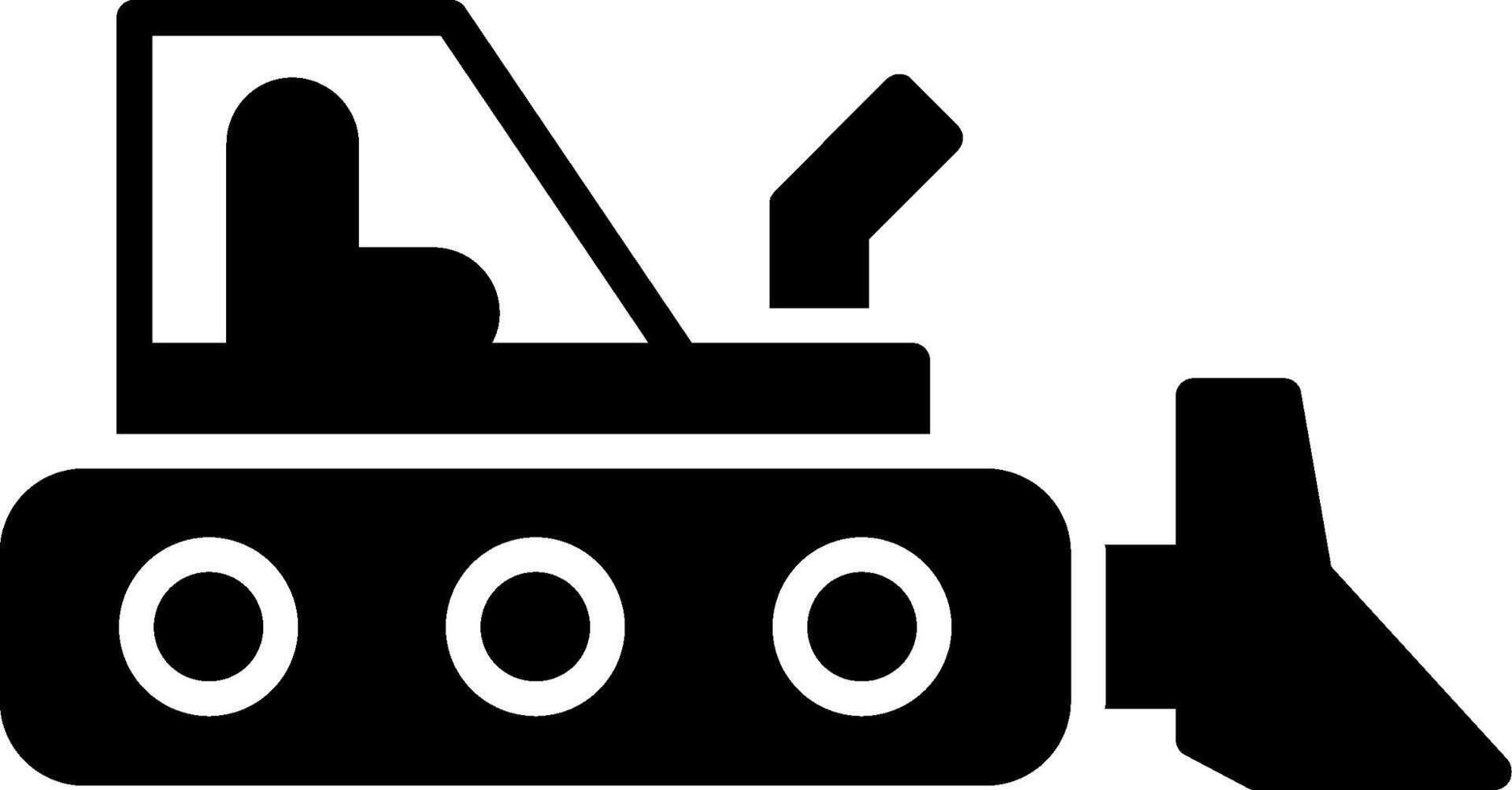 Bulldozer Glyph Icon Design vector