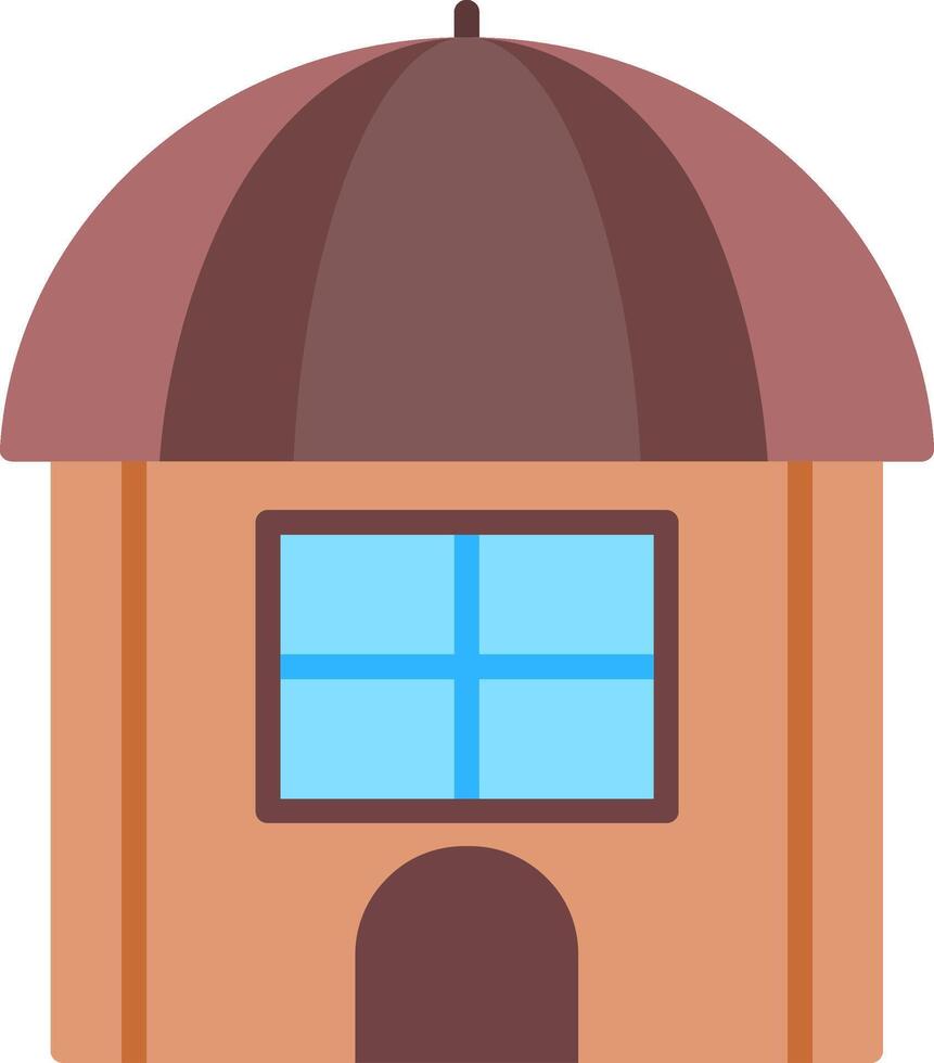 Hut Flat Icon Design vector