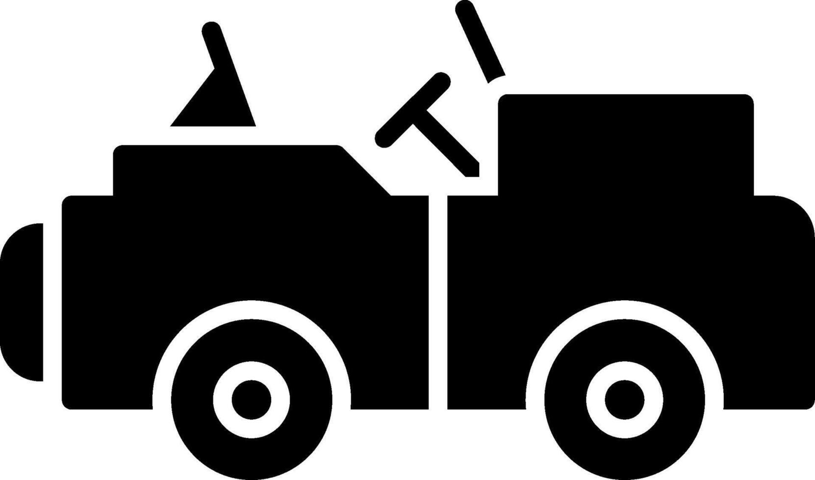 Jeep Glyph Icon Design vector