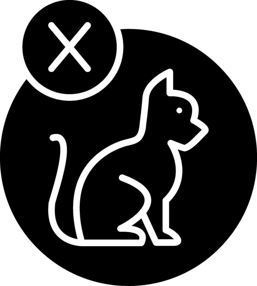 No mascotas permitido glifo icono diseño vector