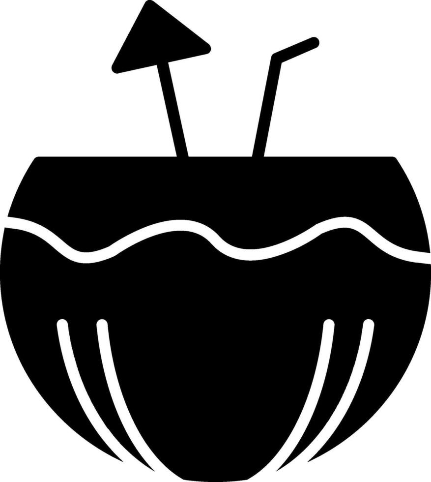 Coconut Drink Glyph Icon Design vector