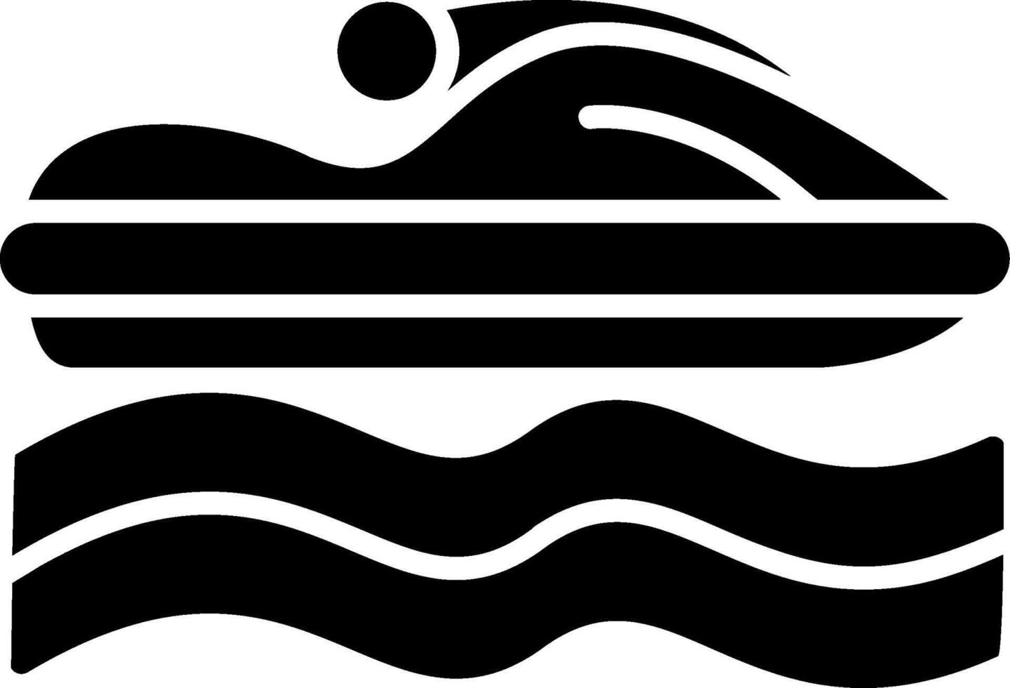 Jet Ski Glyph Icon Design vector