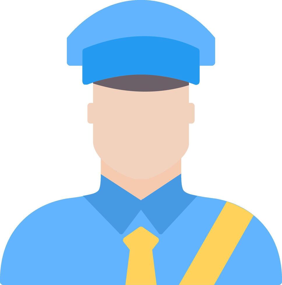 Custom Officer Flat Icon Design vector