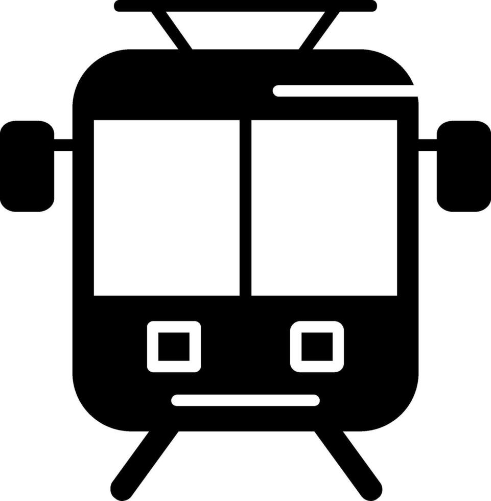 Old Tram Glyph Icon Design vector