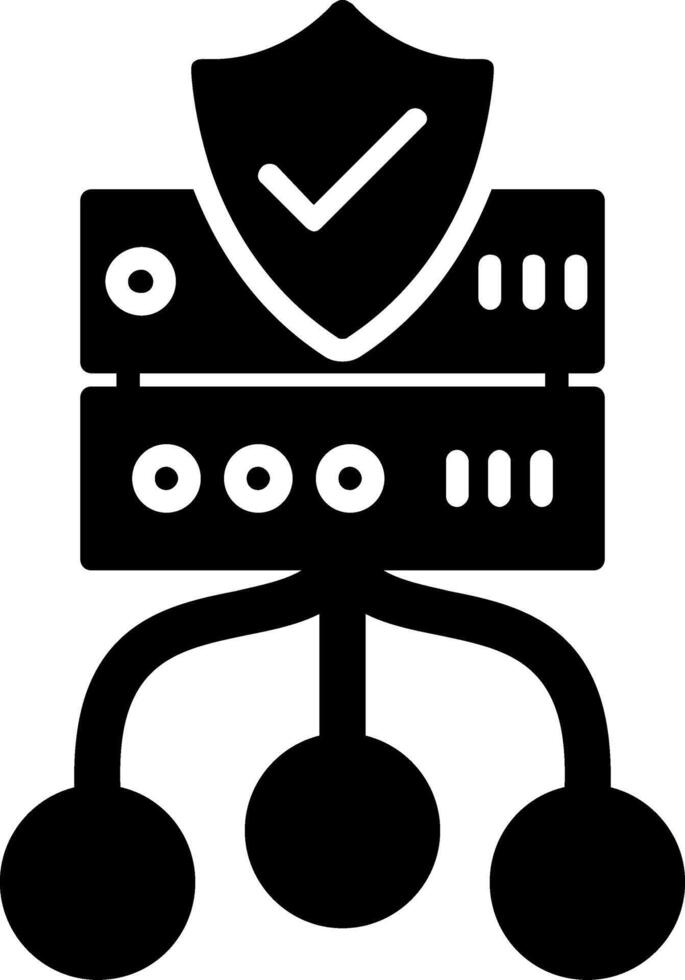 Data Protection Glyph Icon Design vector