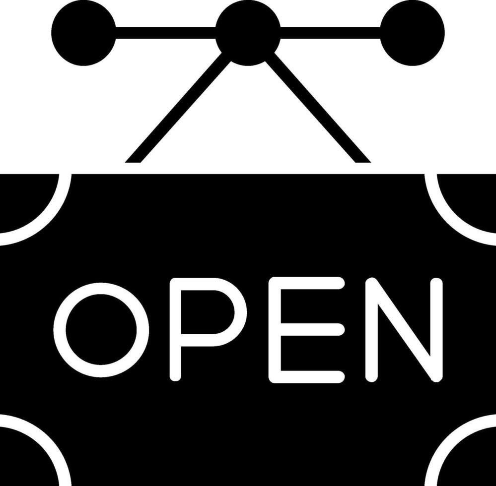 Open Sign Glyph Icon Design vector